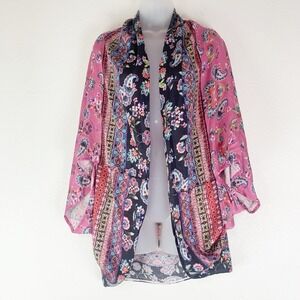 New Stella+Ginger Kimono Small Boho Gypsy Lightweight Open Front Festival Layer